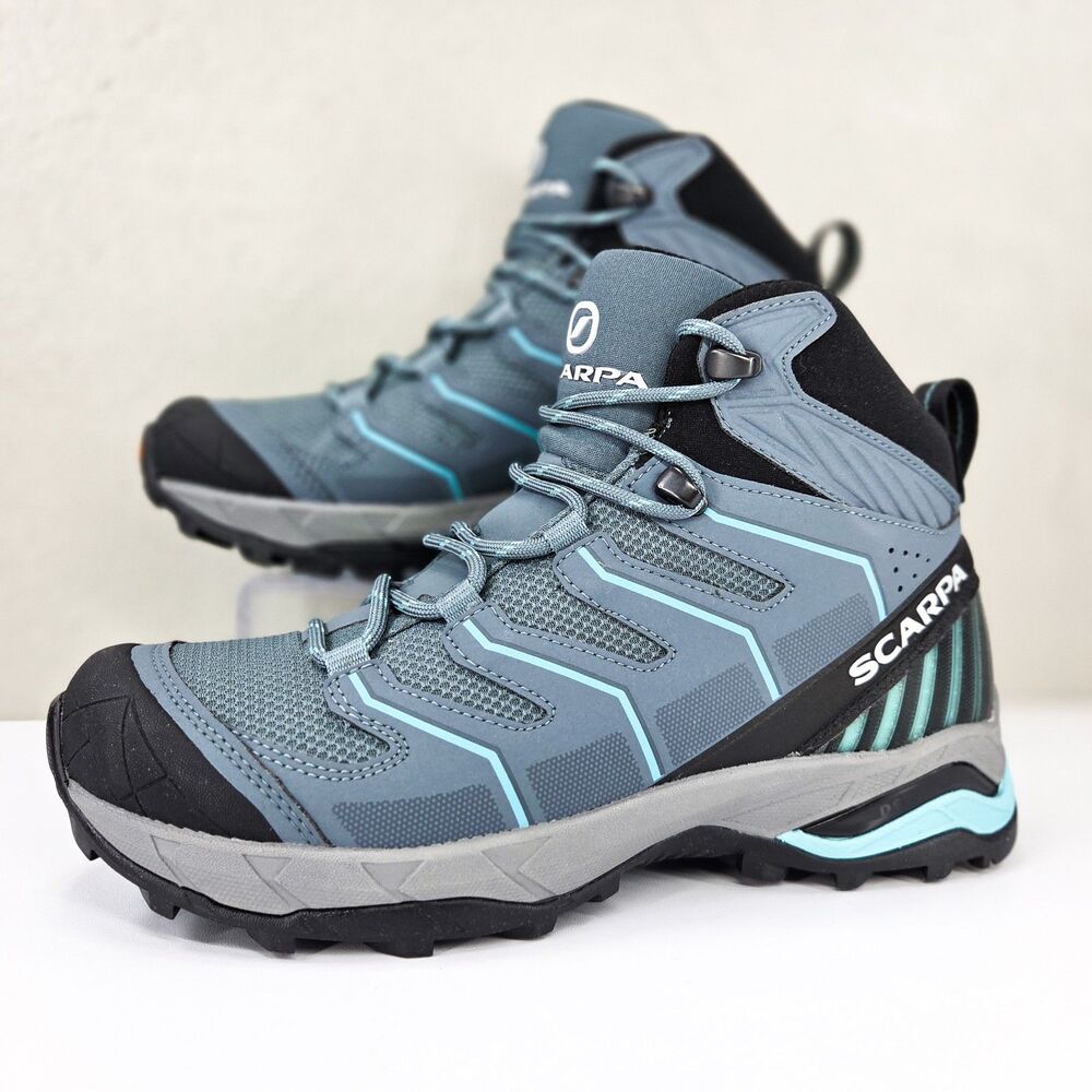 Scarpa Maverick Mid GTX Storm Grey Aqua Hiking Boots 63090-202 Women's Sz 7